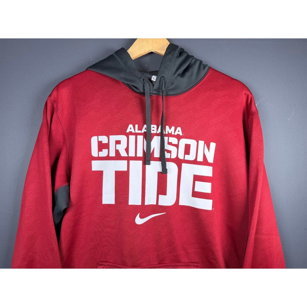 Nike Alabama Crimson Tide Therma-FIT Hoodie Mens Medium Red Grey Pullover